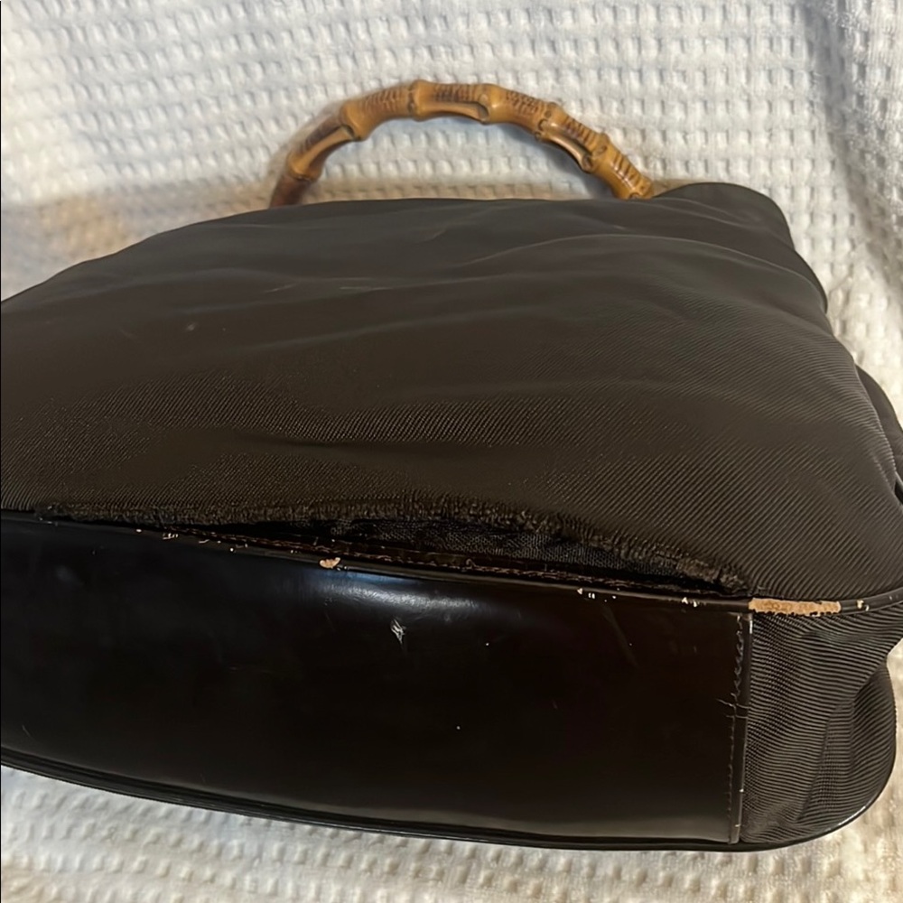 Gucci bamboo black nylon tote/hand bag - Picture 4 of 14
